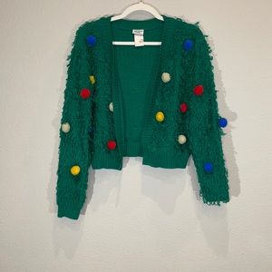 Mighty Fine Green Cardigan Sweater